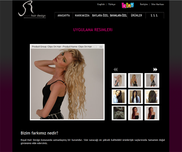 Kozmetik, Saç Aksesuarları ve Kuaförler için web sayfası